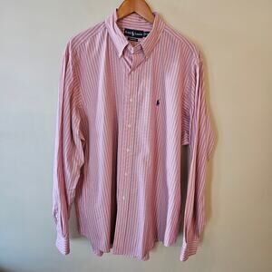 Vintage Polo Ralph Lauren Men's Button Down Shirt, Size XL /17.5 Striped Classic